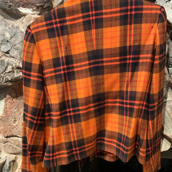 VTG Henri Bendel Wool Tartan Plaid Cropped Jacket - Picture 3 of 6